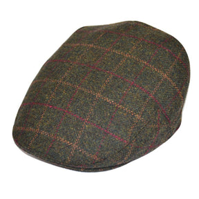 Men Wool Tweed Over Check Flat Caps