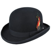 Derby Bowler Hat 100% Wool Felt With Satin Lined