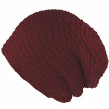 Warm Beanie Hat Knitted With Fur Lining - Long Woolly Hat