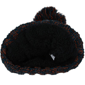 Women Cable Knit Beanie Hat Pom Pom Fur Lining Woolly Hat