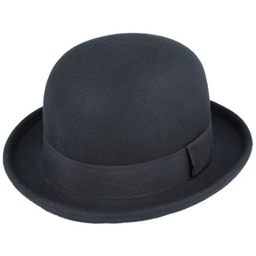 Soft Bowler Hat 100% Wool Felt Crushable - Black