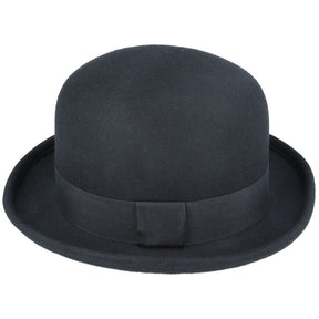 Soft Bowler Hat 100% Wool Felt Crushable - Black