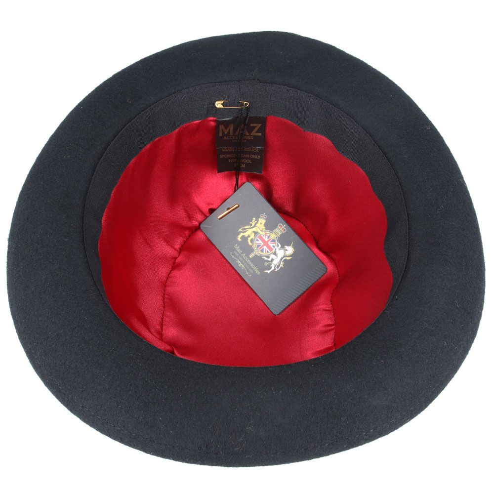 Soft Bowler Hat 100% Wool Felt Crushable - Black