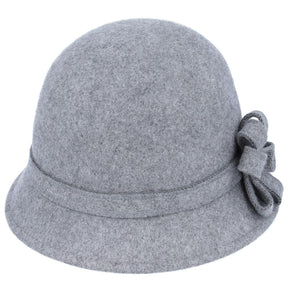 Women Cloche Hat Crushable Wool Felt With Floral Band