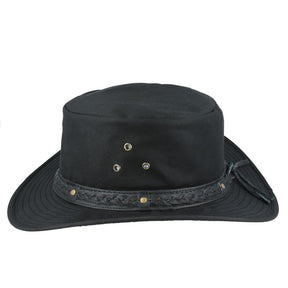 Western Bush Style Outback Waxed Cotton Cowboy Hat