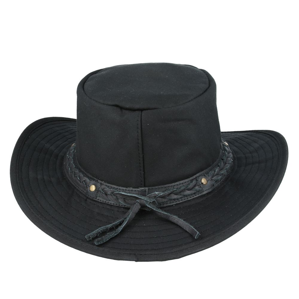 Western Bush Style Outback Waxed Cotton Cowboy Hat