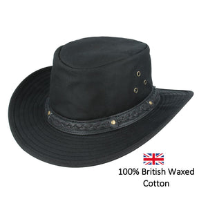 Western Bush Style Outback Waxed Cotton Cowboy Hat