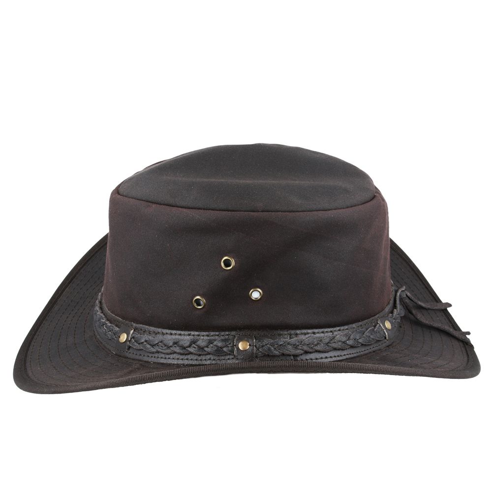 Western Bush Style Outback Waxed Cotton Cowboy Hat