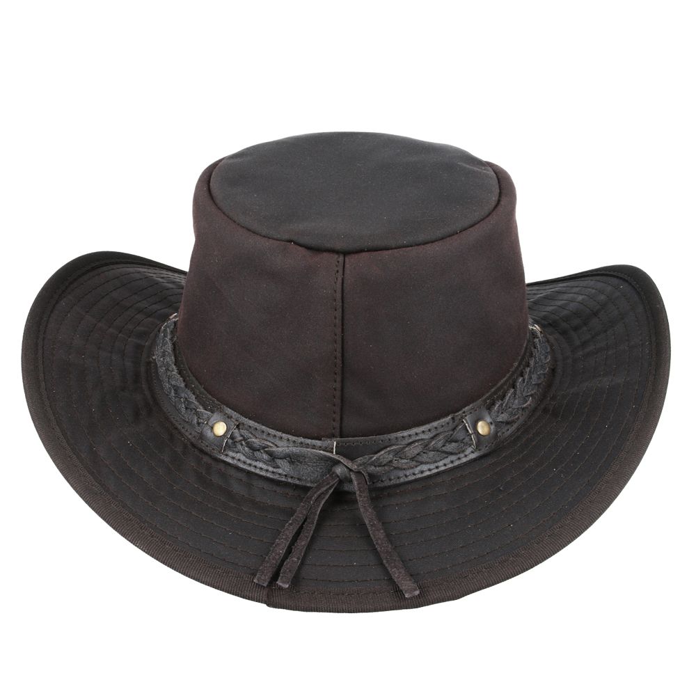 Western Bush Style Outback Waxed Cotton Cowboy Hat