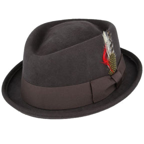 Diamond Crown Wool Pork Pie Hat