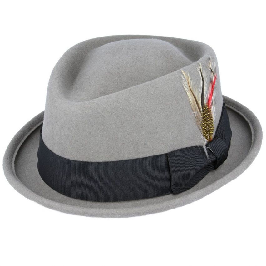 Diamond Crown Wool Felt Pork Pie Hat