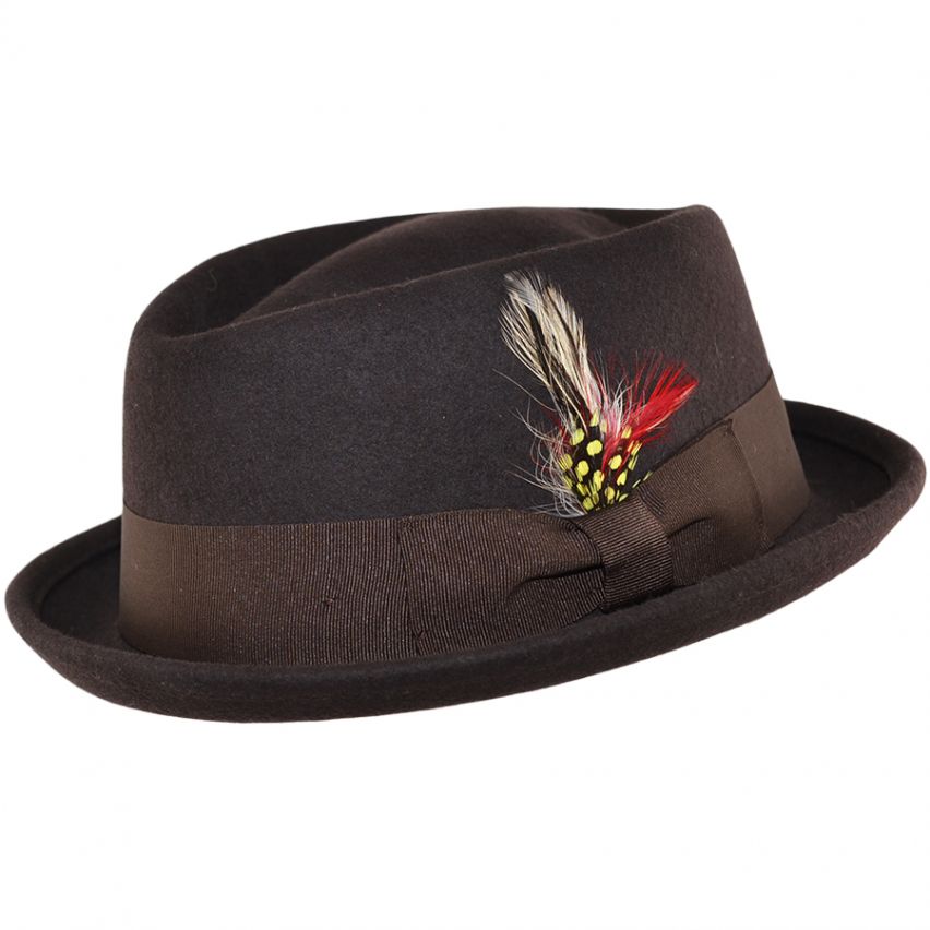 Diamond Crown Wool Pork Pie Hat