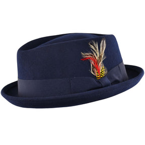 Diamond Crown Wool Pork Pie Hat