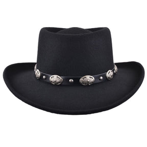 Gambler Style Cowboy Hat 100% Wool Felt Crushable Buckle Band