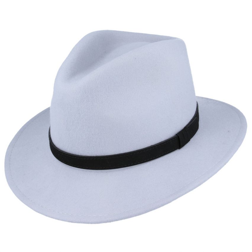 Fedora Hat Crushable Wool Felt With Leather Band