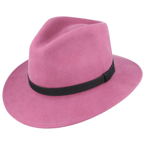 Fedora Hat Crushable Wool Felt With Leather Band