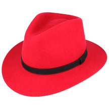 Fedora Hat Crushable Wool Felt With Leather Band