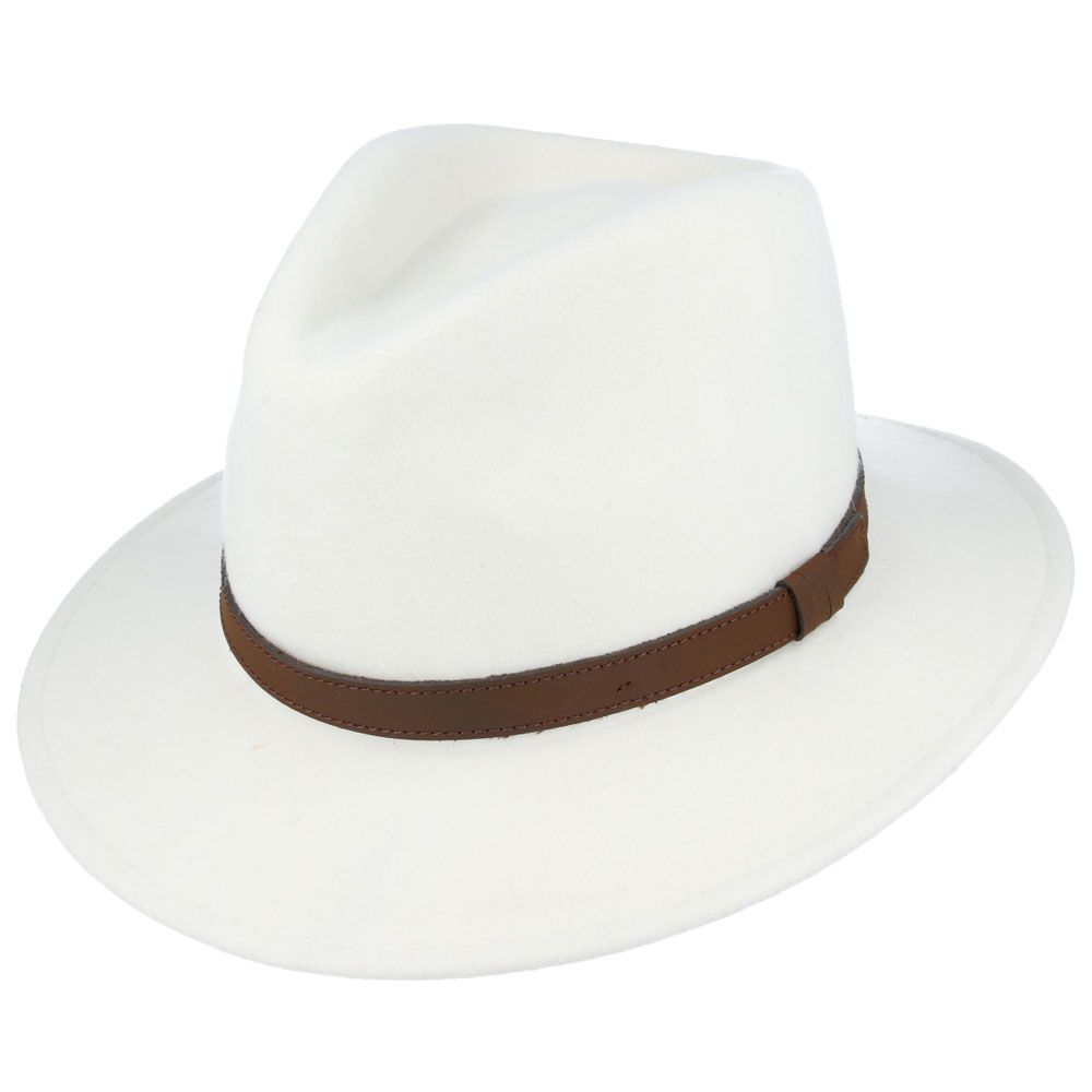 Fedora Hat Crushable Wool Felt With Leather Band