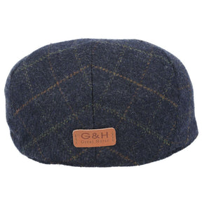 Men Wool Tweed Over Check Flat Caps