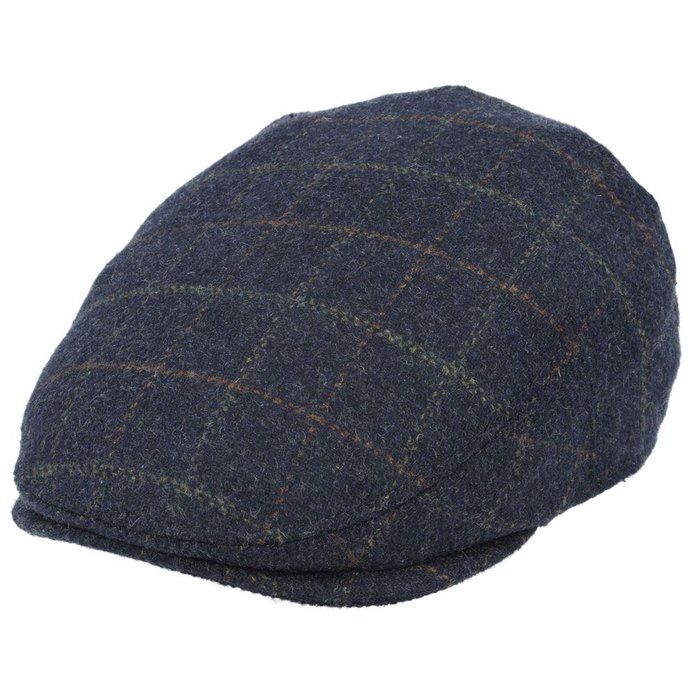 Men Wool Tweed Over Check Flat Caps