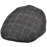 Men Wool Tweed Over Check Flat Caps