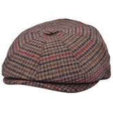 Check Tweed Newsboy Cap 8 Panel Gatsby Hat