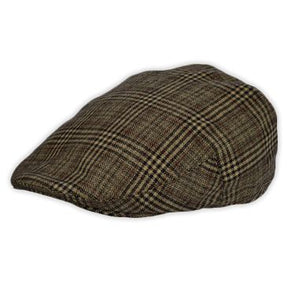 Men Check Tweed Flat Caps