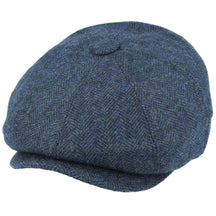 Classic Herringbone Newsboy Cap 100% Wool 8 Panel Hat