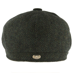 Classic Herringbone Newsboy Cap 100% Wool 8 Panel Hat