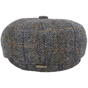 Harris Tweed Over Check Twill Newsboy Cap 100% Pure Scottish Wool