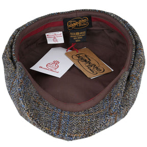 Harris Tweed Over Check Twill Newsboy Cap 100% Pure Scottish Wool