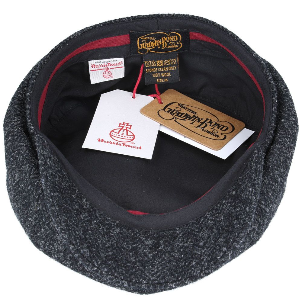 Harris Tweed Hat Newsboy Cap Herringbone 100% Pure Scottish Wool