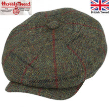 Harris Tweed Over Check Twill Newsboy Cap 100% Pure Scottish Wool