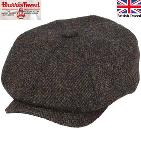 Harris Tweed Hat Newsboy Cap Herringbone 100% Pure Scottish Wool