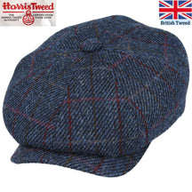 Harris Tweed Over Check Twill Newsboy Cap 100% Pure Scottish Wool