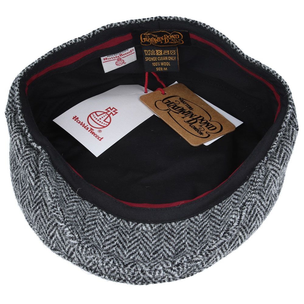 Harris Tweed Flat Cap 100% Pure Scottish Wool Herringbone Flat Cap