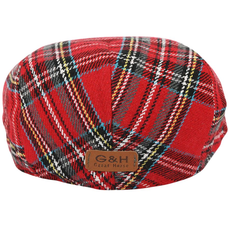 Men Scottish Tartan Wool Flat Caps