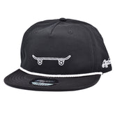 SKATE BOARD SNAPBACK CAP - BLACK