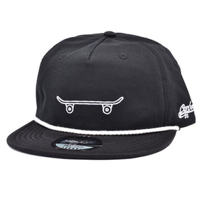 SKATE BOARD SNAPBACK CAP - BLACK