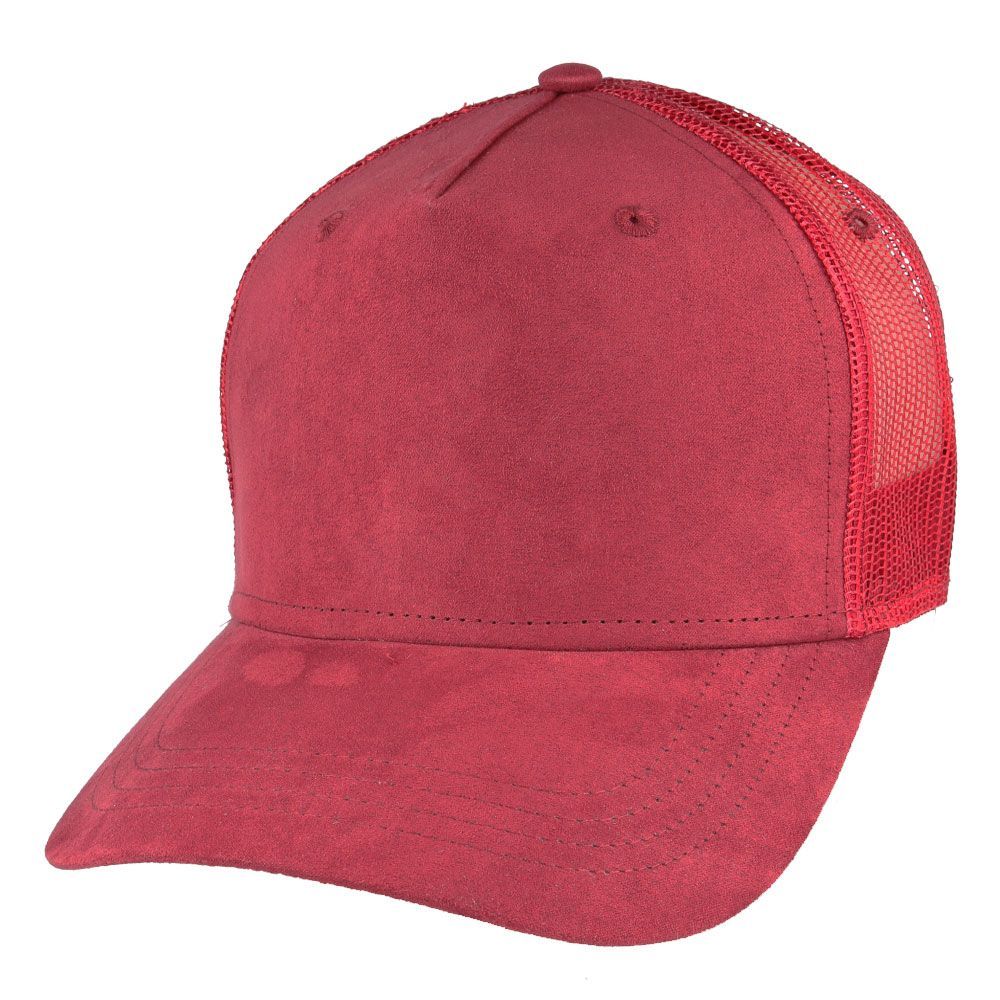 Faux Suede Baseball Cap Mesh Back Sports Cap