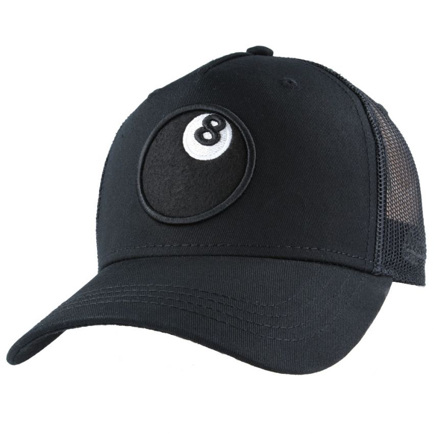 Carbon 8 Ball Mesh Trucker Baseball Cap