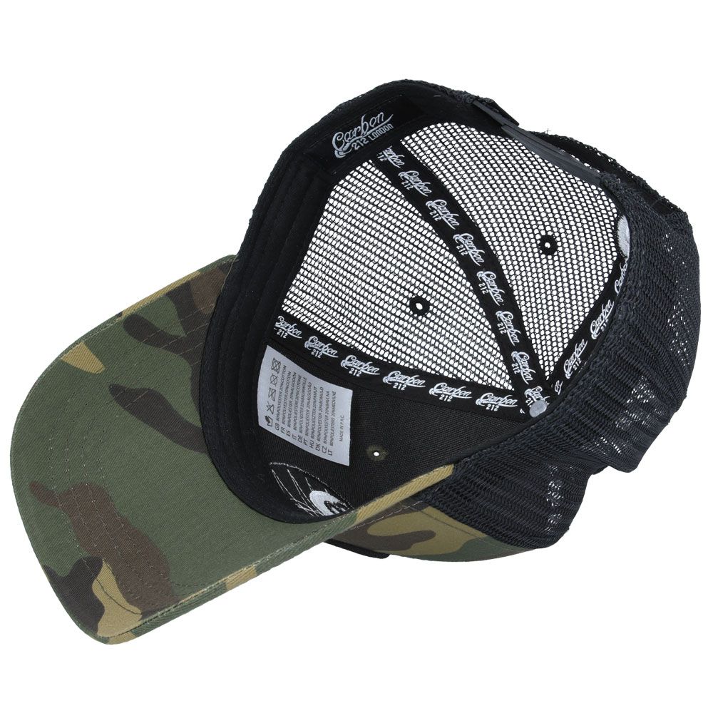 Carbon 8 Ball Mesh Trucker Baseball Cap