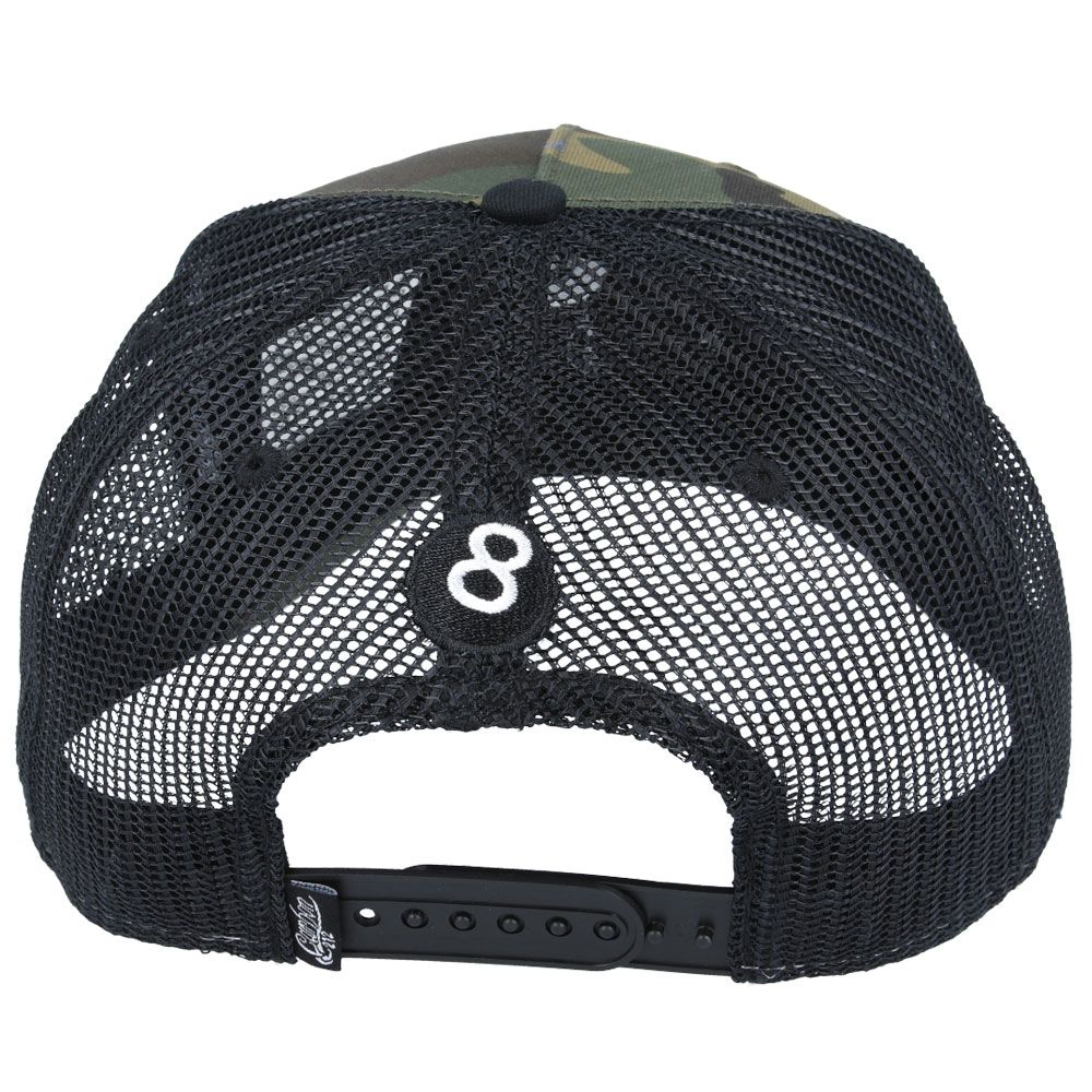 Carbon 8 Ball Mesh Trucker Baseball Cap