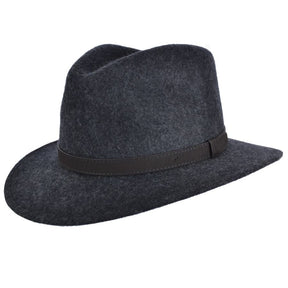 Fedora Hat Crushable Wool Felt With Leather Band