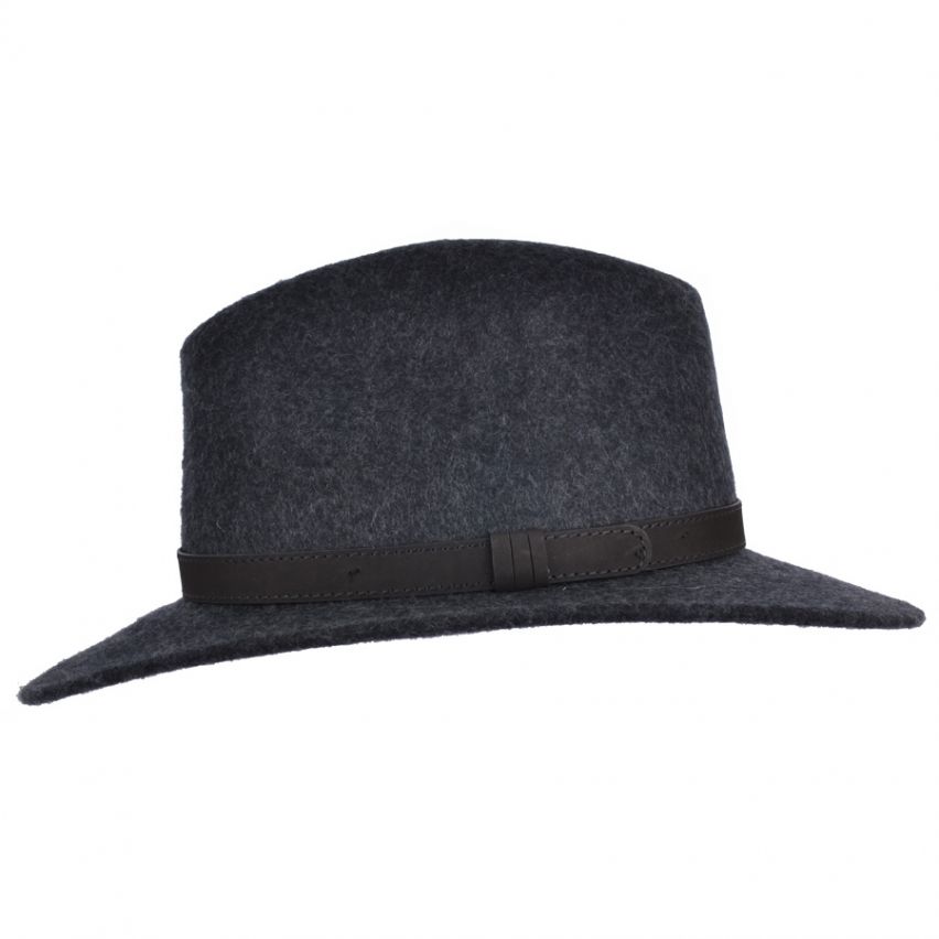 Fedora Hat Crushable Wool Felt With Leather Band