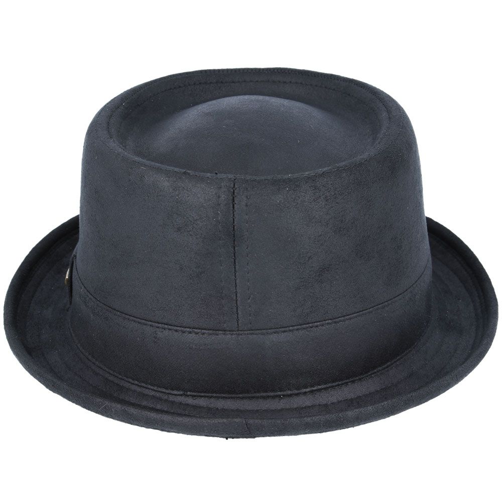 Gladwin Bond Leather Look Vintage Pork Pie Hat