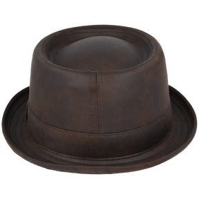 Gladwin Bond Leather Look Vintage Pork Pie Hat