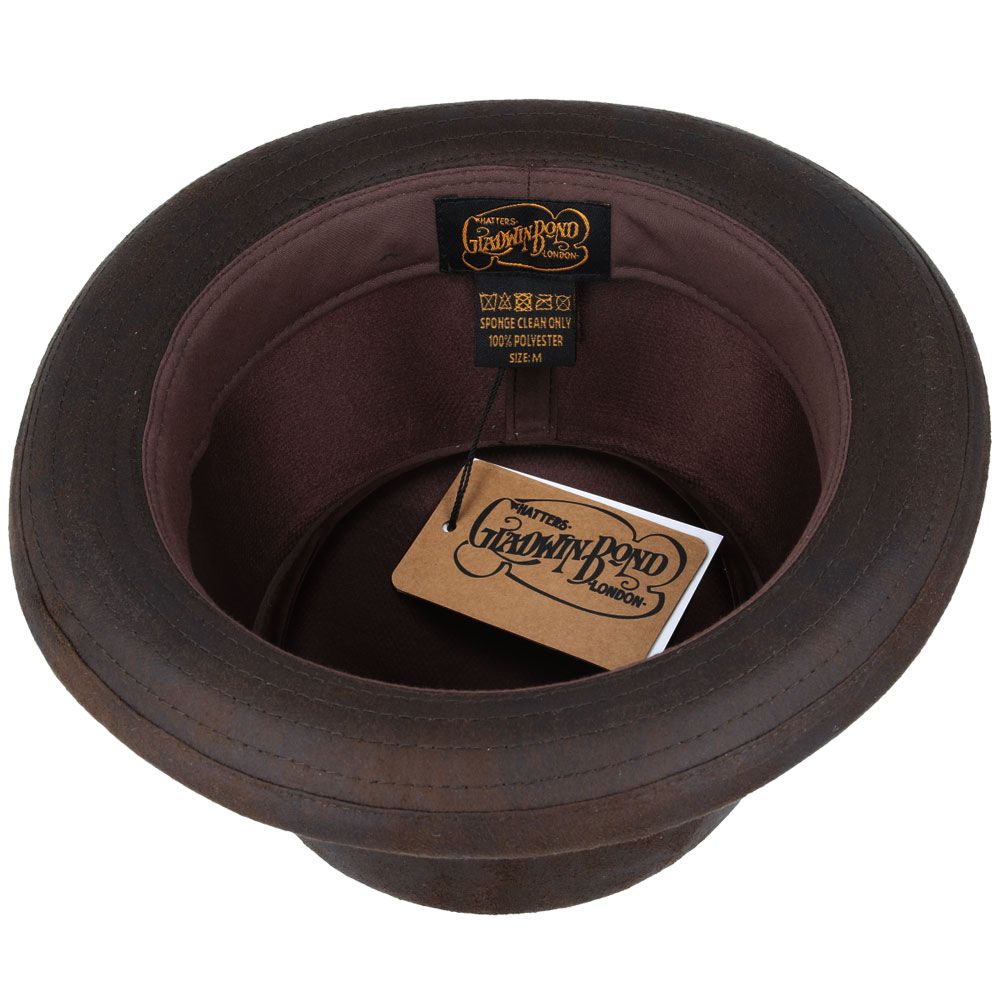 Gladwin Bond Leather Look Vintage Pork Pie Hat