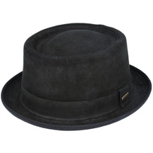 The Pork Pie Hat 100% Sheepskin Leather Vintage Hat