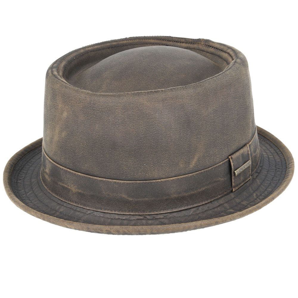 The Vintage Pork Pie Hat  100% Cotton Water Repellent - Brown